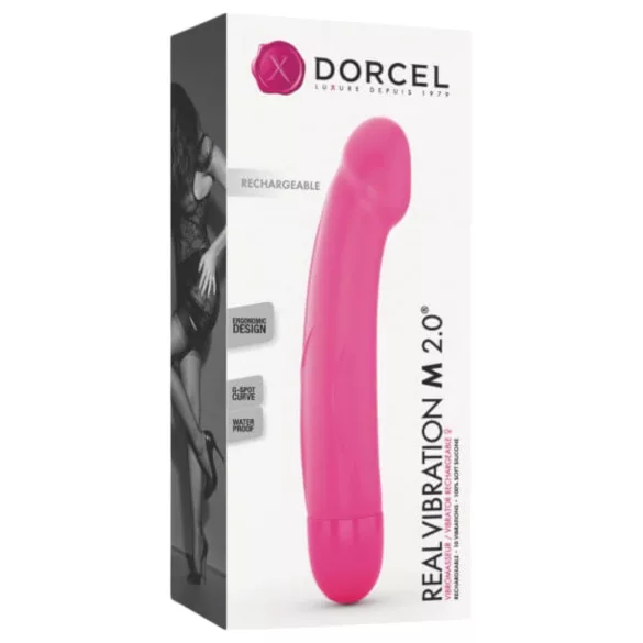 Dorcel Real Vibration M 2.0 - akumuliatorinis vibratorius (rožinis)