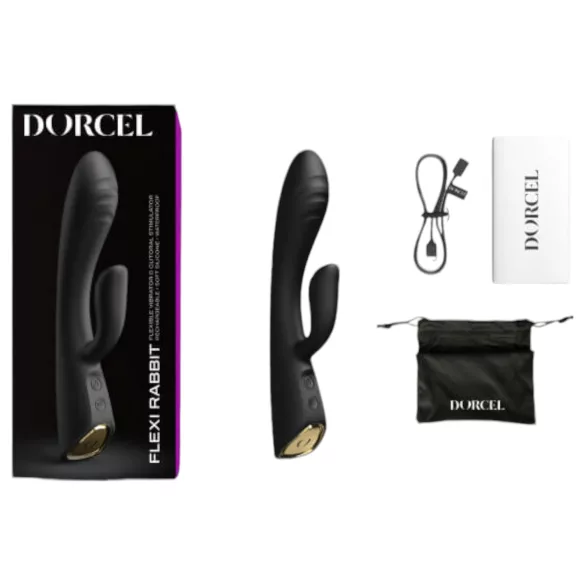 Dorcel Flexi Rabbit - šildantis klitorio vibratorius (juodas)