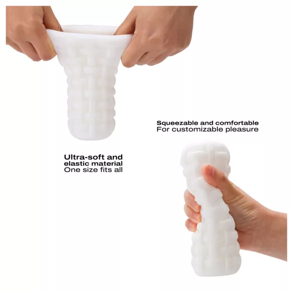 Dorcel Cup Tight - vyrų masturbatorius su karoliukais išmargintu kanalu (baltas)