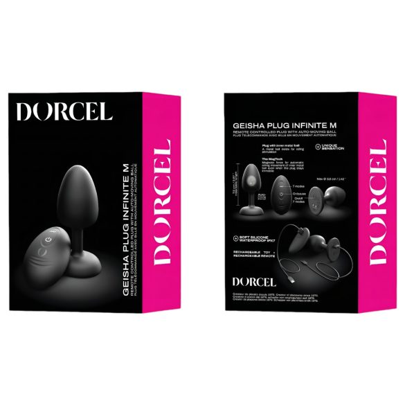 Dorcel - kamuoliukų, nuotolinio valdymo analinis vibratorius M - (juodas)