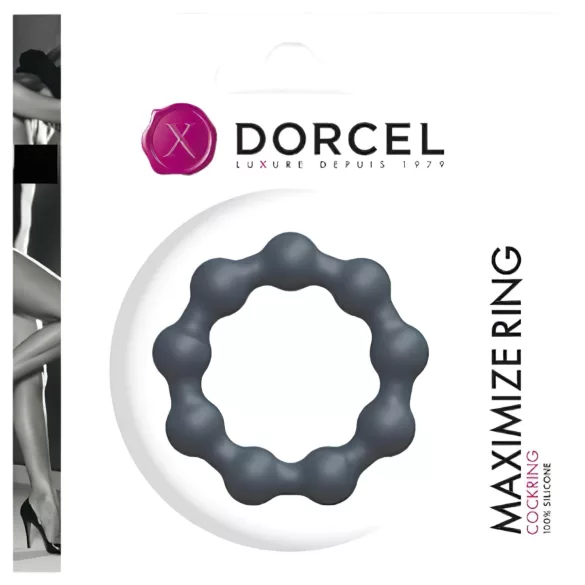 Dorcel Maximize - rutulinis silikoninis varpos žiedas (pilkas)