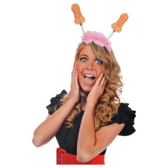 Péniszes - galvos juosta su peniu - rožinė/natūrali