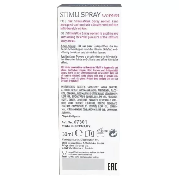 HOT Shiatsu Joyful - stimuliuojantis purškiklis moterims - 30 ml