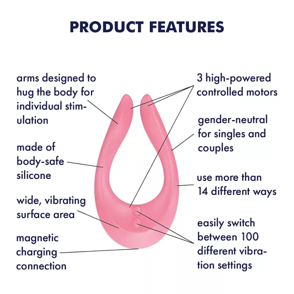 Satisfyer Endless Joy - poros vibratorius - įkraunamas - rožinis