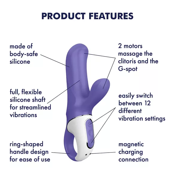 Satisfyer Magic Bunny - klitorio vibratorius su atšaka