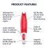 Satisfyer Power Flower - vibratorius - įkraunamas, atsparus vandeniui - raudonas