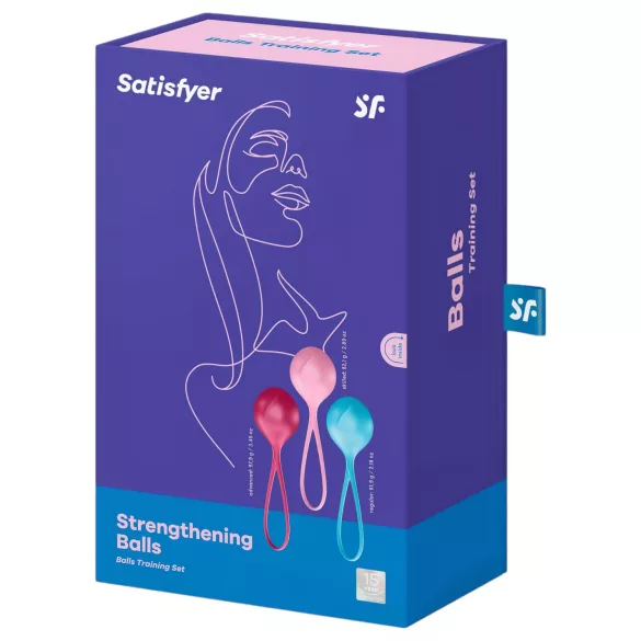 Satisfyer - geišos kamuoliukų rinkinys - 3 dalių treniruotėms