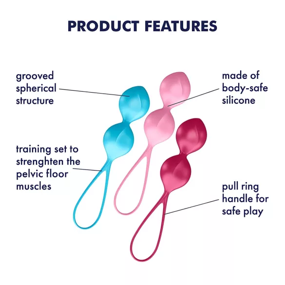 Satisfyer V Balls - geišos kamuoliukų rinkinys - 3 vnt.
