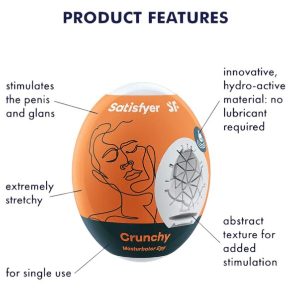 Satisfyer Egg Crunchy - masturbatorius vyrams - kiaušinio forma - 1 vnt