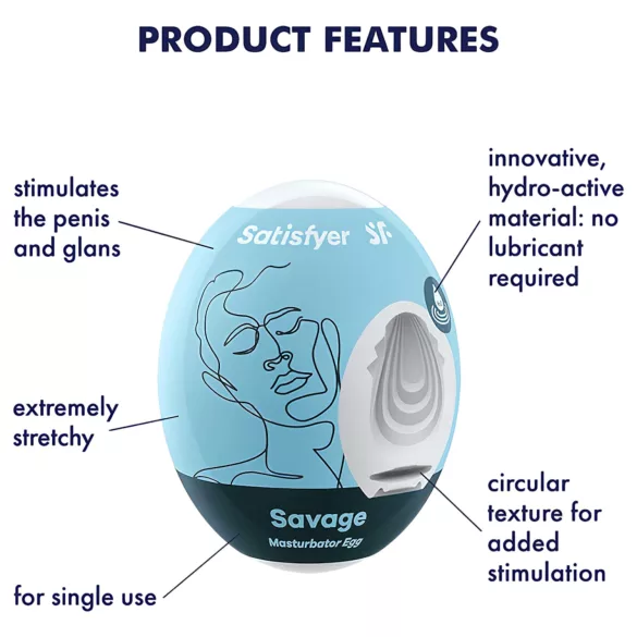 Satisfyer Egg Savage - masturbuojantis kiaušinis vyrams - 1 vnt