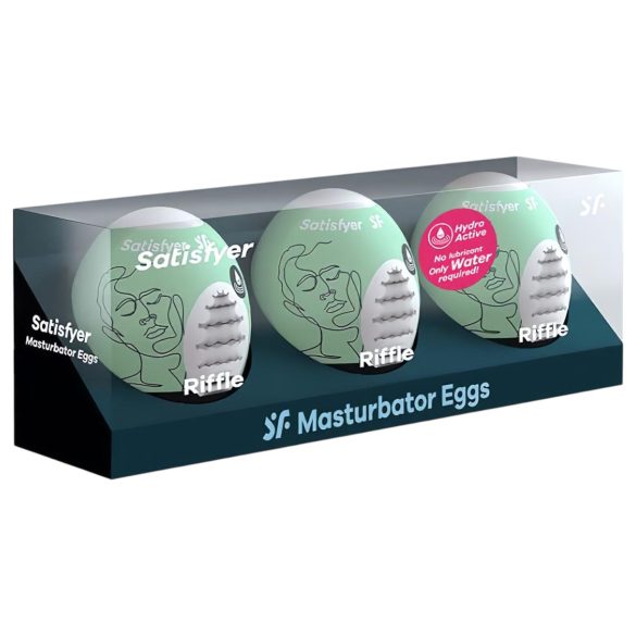 Satisfyer Egg Riffle - kiaušinio formos masturbatorių rinkinys 3 vnt
