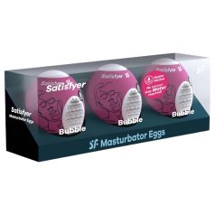   Satisfyer Egg Bubble - masturbatorius vyrams - 3 vnt kiaušiniai