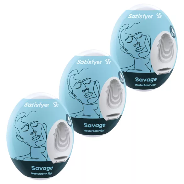 Satisfyer Egg Savage - masturbatorių rinkinys vyrams - 3 vnt
