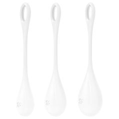   Satisfyer Yoni Power 1 - geišos kamuoliukų rinkinys - baltas - 3 dalių