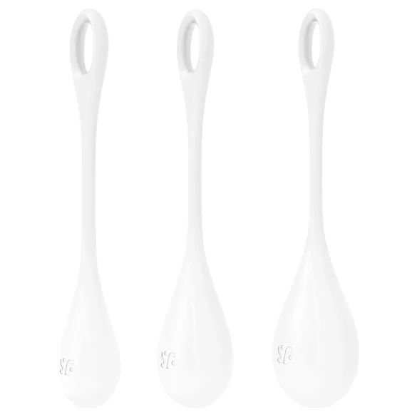 Satisfyer Yoni Power 1 - geišos kamuoliukų rinkinys - baltas - 3 dalių