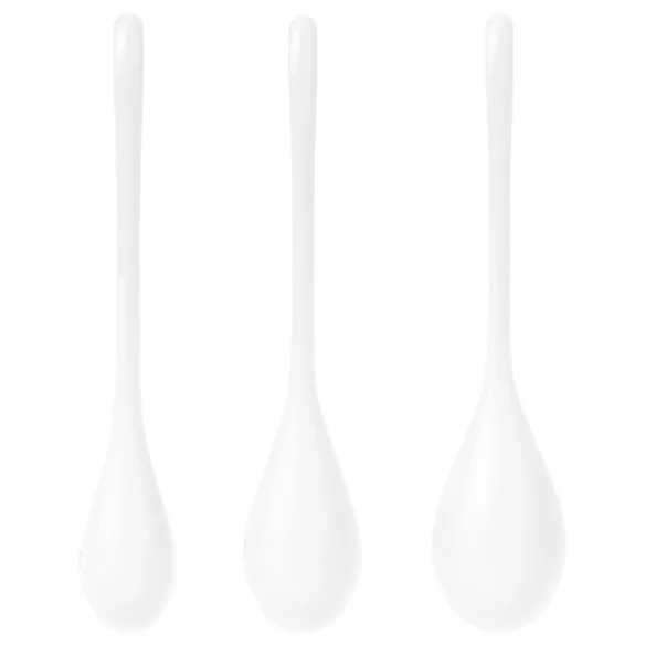 Satisfyer Yoni Power 1 - geišos kamuoliukų rinkinys - baltas - 3 dalių