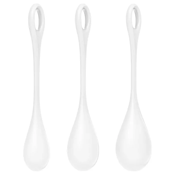 Satisfyer Yoni Power 1 - geišos kamuoliukų rinkinys - baltas - 3 dalių