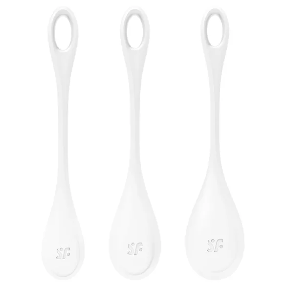 Satisfyer Yoni Power 1 - geišos kamuoliukų rinkinys - baltas - 3 dalių