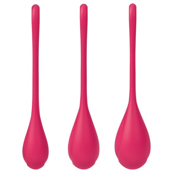 Satisfyer Yoni Power 1 - geišų kamuoliukų rinkinys - raudona (3 dalys)