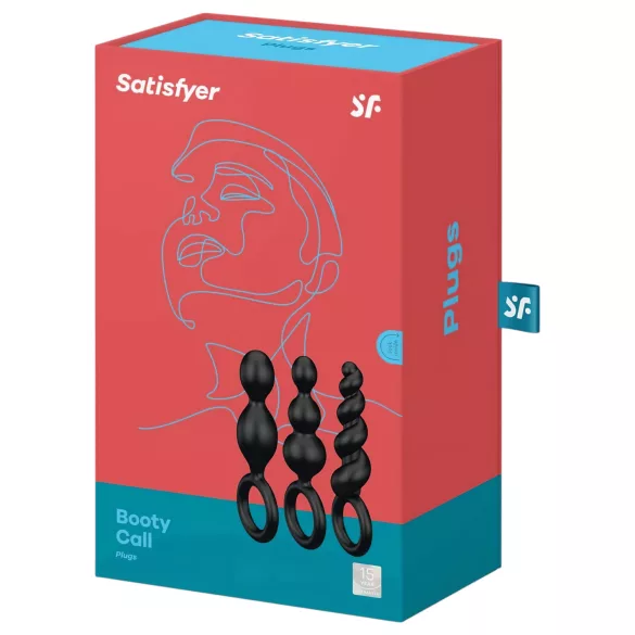 Satisfyer Booty Call - analinių kaiščių rinkinys - juodas - 3 vnt.