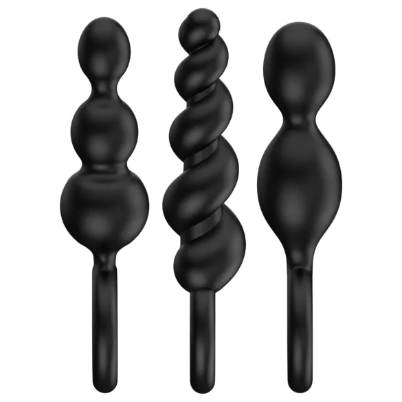 Satisfyer Booty Call - analinių kaiščių rinkinys - juodas - 3 vnt.