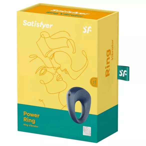 Satisfyer Power Ring - vibruojantis vandeniui atsparus penio žiedas - pilkas