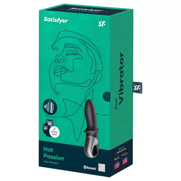 Satisfyer Hot Passion - analinis vibratorius su šildymu - juodas