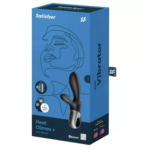Satisfyer Heat Climax+ - Programėle valdomas šildomas analinis vibratorius (juodas)