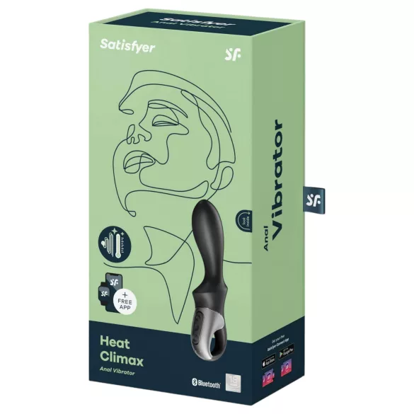 Satisfyer Heat Climax - programėle valdoma šildoma analinė vibratorius (juodas)