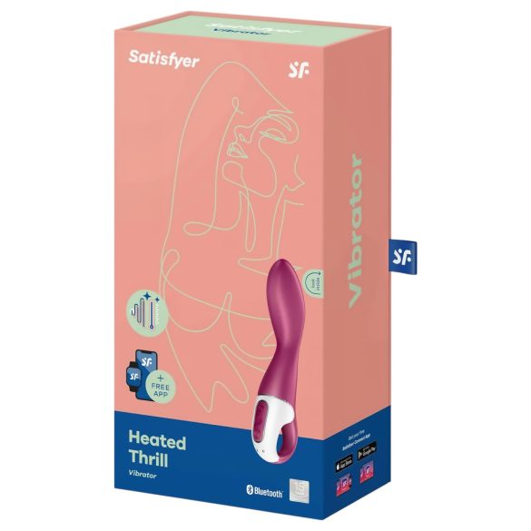 Satisfyer Heated Thrill - išmanus vibratorius su šildymu - raudonas