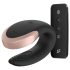Satisfyer Double Love - išmanus, nuotolinis porų vibratorius (juodas)