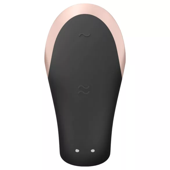 Satisfyer Double Love - porinis vibratorius - valdomas nuotoliniu būdu - juodas