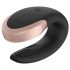 Satisfyer Double Love - išmanus, nuotolinis porų vibratorius (juodas)