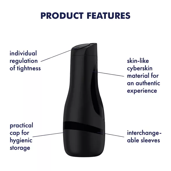 Satisfyer Men Classic - masturbatorius vyrams - rankinis - juodas
