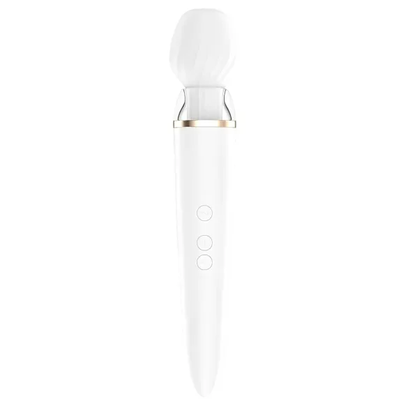 Satisfyer Double Wand-er - programėle valdomas masažinis vibratorius (baltas)
