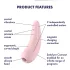 Satisfyer Curvy 2+ - programėle valdoma klitorio stimuliavimo oro bangomis priemonė (rožinė)