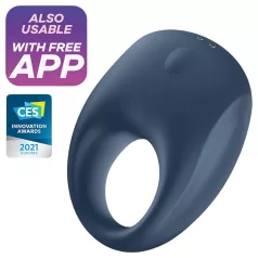   Satisfyer Strong One - programėle valdoma vibruojanti penio žiedas vyrams (mėlynas)