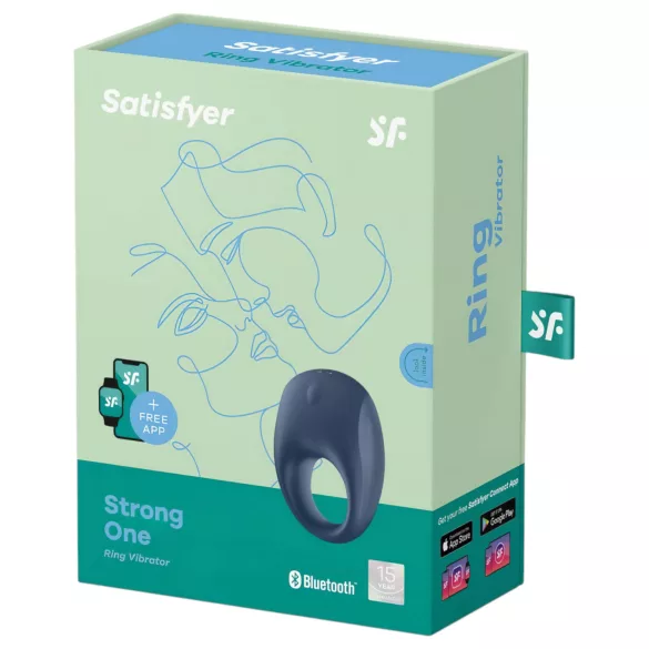 Satisfyer Strong One - vibruojantis penio žiedas - mėlynas