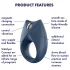 Satisfyer Royal One - programėle valdoma vibruojanti penio žiedas, vyrams (mėlynas)