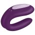 Satisfyer Double Joy - išmanus ir atsparus vandeniui porinis vibratorius (violetinis)