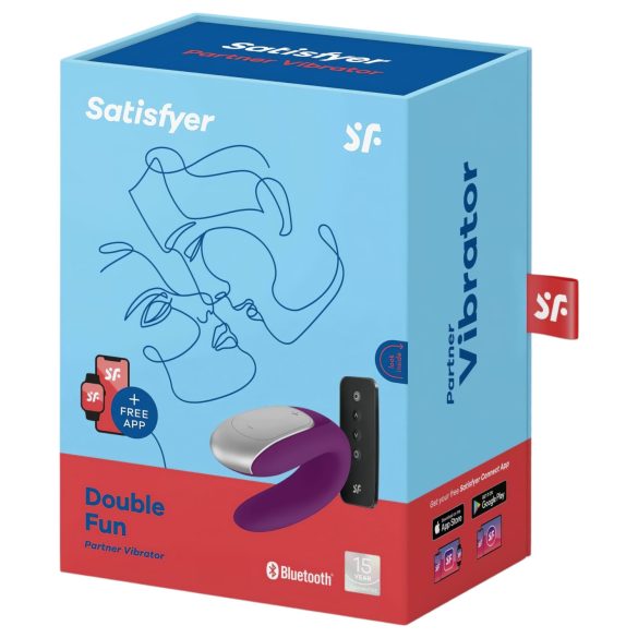 Satisfyer Double Fun - porų vibratorius - valdomas programėle - violetinis