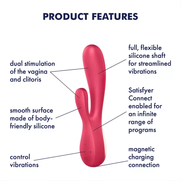 Satisfyer Mono Flex - vibratorius moterims - išmanus, atsparus vandeniui