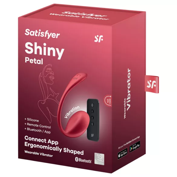 Satisfyer Shiny Petal - vibruojantis kiaušinis su nuotoliniu valdymu - raudonas