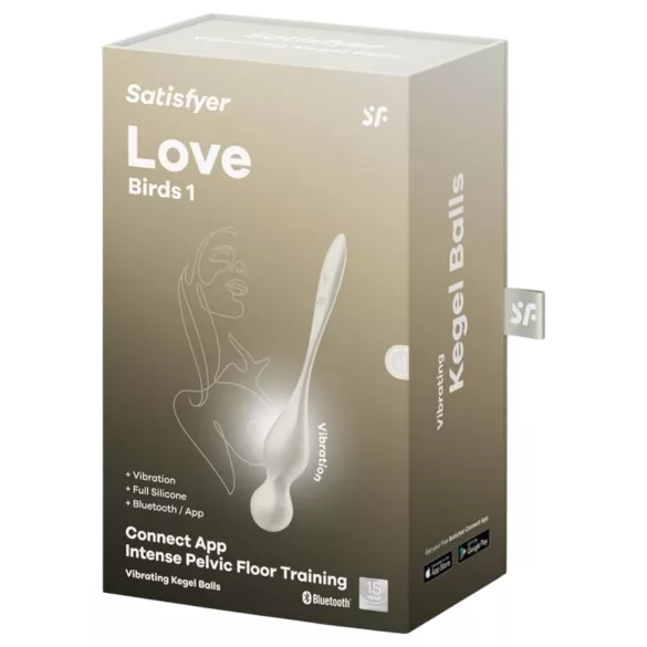 Satisfyer Love Birds 1 - išmani vibruojanti geiša kamuoliukas - balta