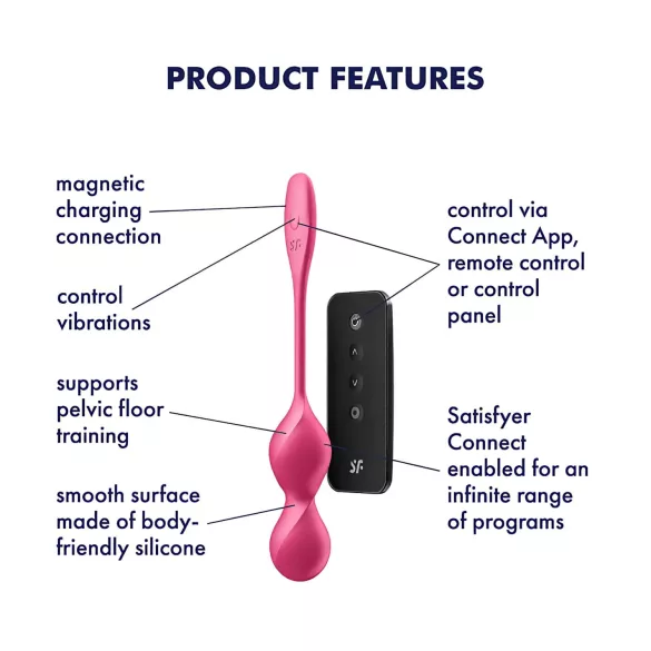 Satisfyer Love Birds 2 - vibruojantis geišos kamuoliukas - rožinis