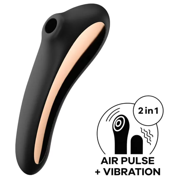 Satisfyer Dual Kiss - vaginalinis ir klitorio vibratorius - juodas - įkraunamas