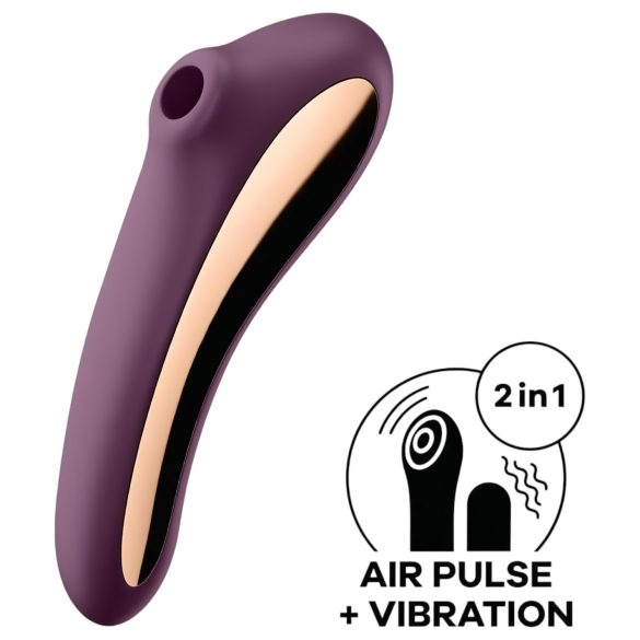 Satisfyer Dual Kiss - 2in1 vibratorius klitoriui ir makščiai - violetinis