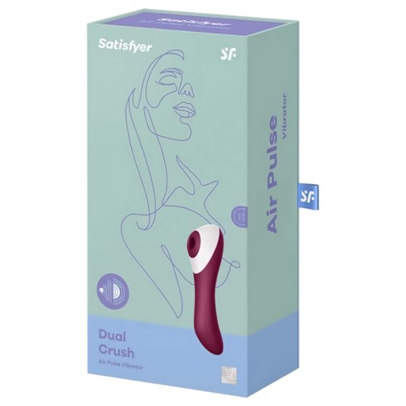 Satisfyer Dual Crush - vibratorius moterims - vaginalinis ir klitorio - raudonas