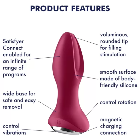 Satisfyer Rotator Plug 2 - įkraunamas analinis vibratorius su rutuliukais