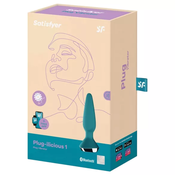 Satisfyer Plug-ilicious 1 - programėle valdoma analinė vibracija (žalia)